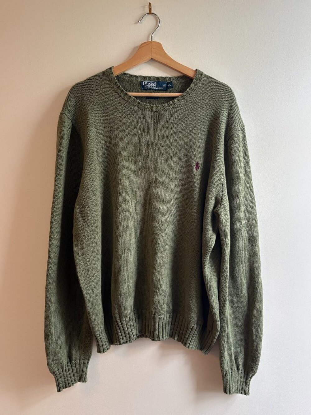 Vintage Ralph Lauren Cotton Knit Crew Sweater - Size XL